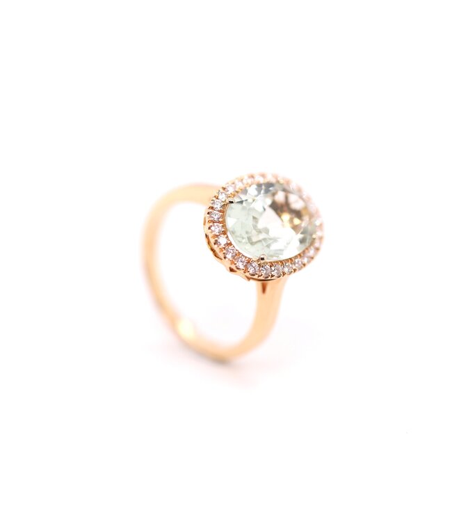 Positano ring prasioliet en diamant