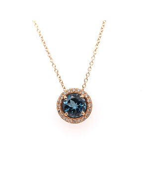 Positano Positano collier 18K rosegoud met topaas en diamant  41002 45