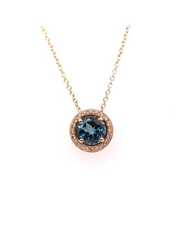 Positano Positano collier 18K rosegoud met topaas en diamant  41002 45