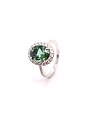 Positano Positano witgouden ring met groene Toermalijn en diamant