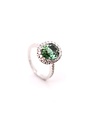 Positano Positano witgouden ring met groene Toermalijn en diamant
