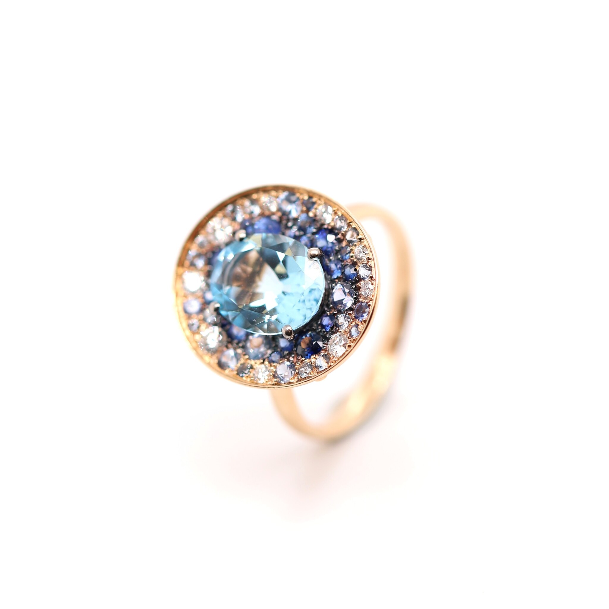 Positano Positano 18K rosegouden ring Blue Star