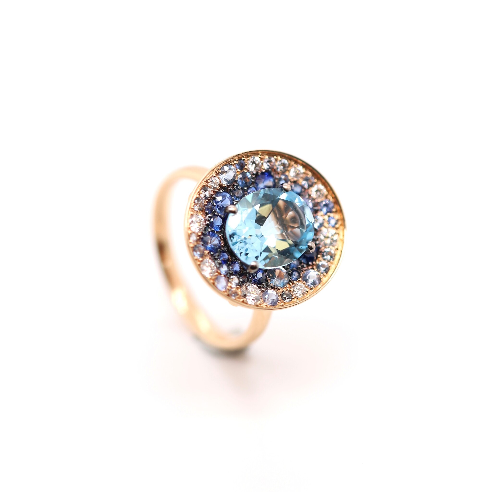 Positano Positano 18K rosegouden ring Blue Star