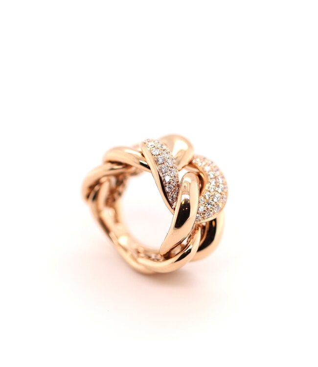 Positanio ring 18k roségoud 5456/AR 0.82ct diamant maat 56