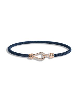 Borsari Borsari Armband staal met 18k roségoud en diamant BR-KAL18PBO 18cm