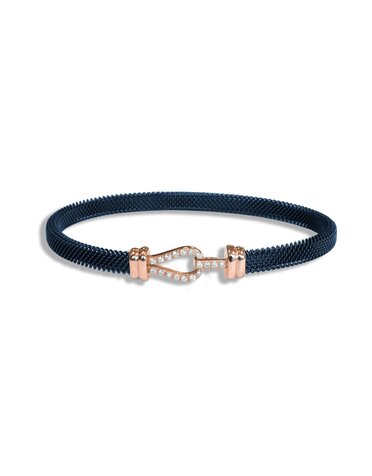 Borsari Borsari Herenarmband staal met 18k roségoud en diamant BR-KAL18GBO 19cm