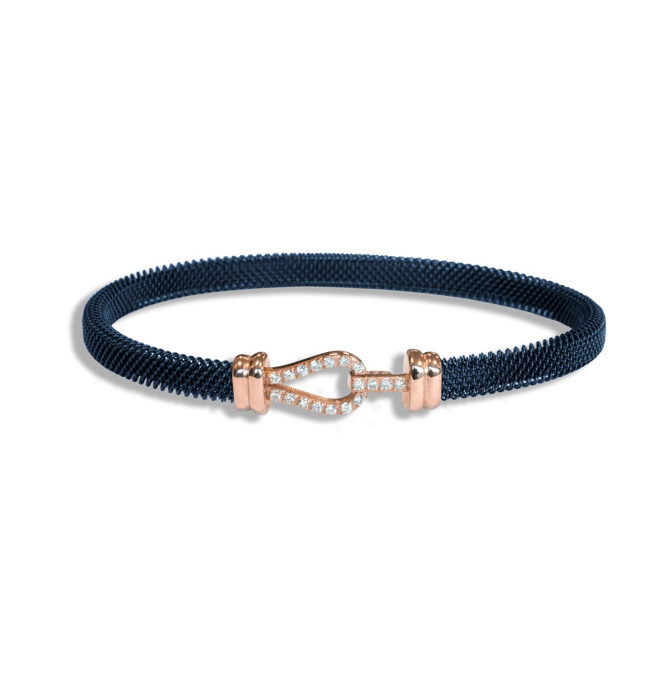 Borsari Borsari Herenarmband staal met 18k roségoud en diamant BR-KAL18GBO 19cm