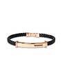 Borsari Borsari Herenarmband staal met 18k roségoud en diamant BR-OR04C6NO 20cm