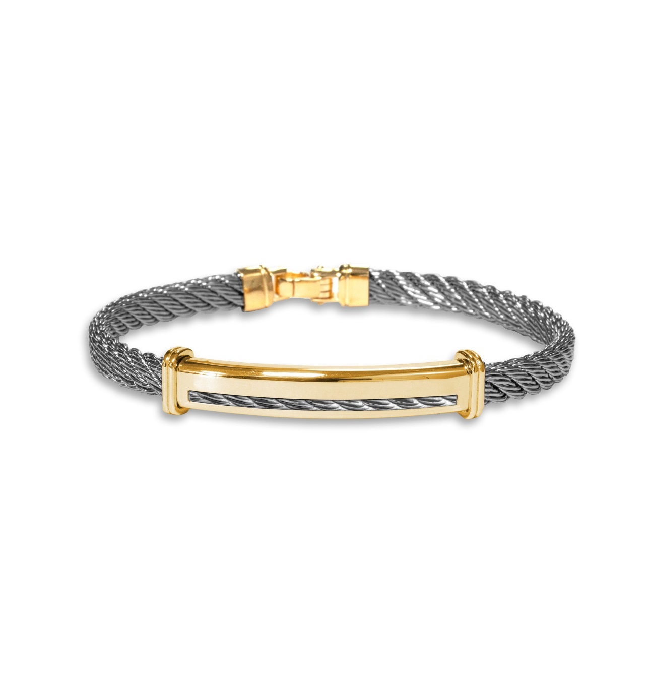 Borsari Borsari Herenarmband staal met 18k geelgoud BR-OR01CTY 20cm