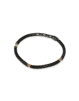 Borsari Borsari Herenarmband zilver met 18k goud en diamant BR-IRA03EY 19cm