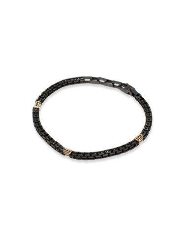 Borsari Borsari Herenarmband zilver met 18k goud en diamant BR-IRA03EY 19cm