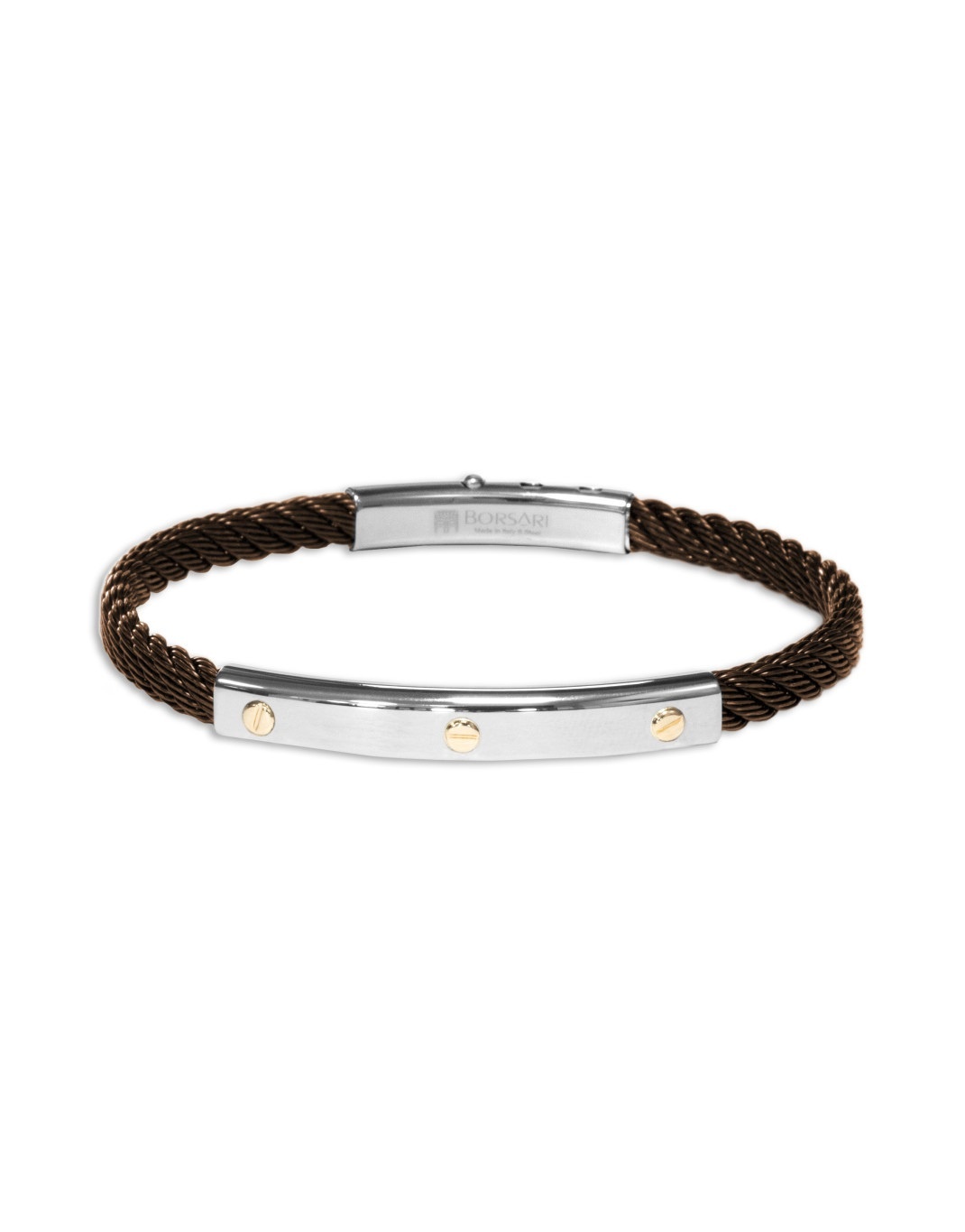 Borsari Borsari Herenarmband staal met 18k goud BR-SK07D 19cm