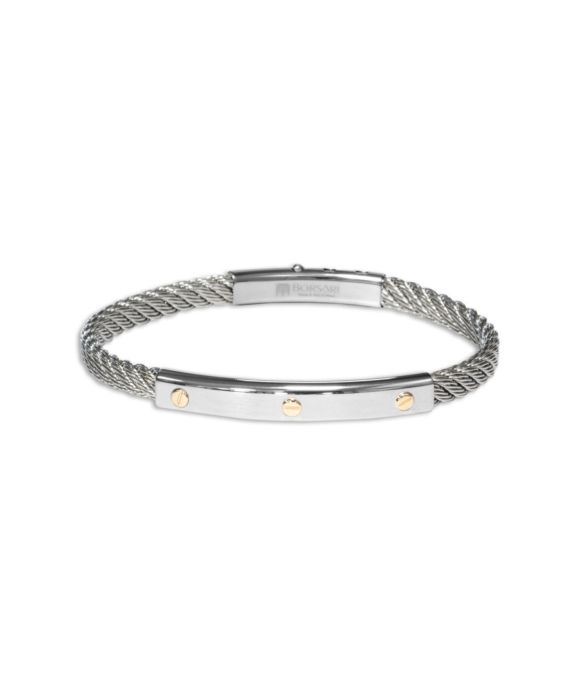 Borsari Borsari Herenarmband staal met 18k goud BR-SK01D 19cm