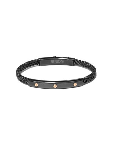 Borsari Borsari Herenarmband staal met 18k goud BR-SK04DB 19cm