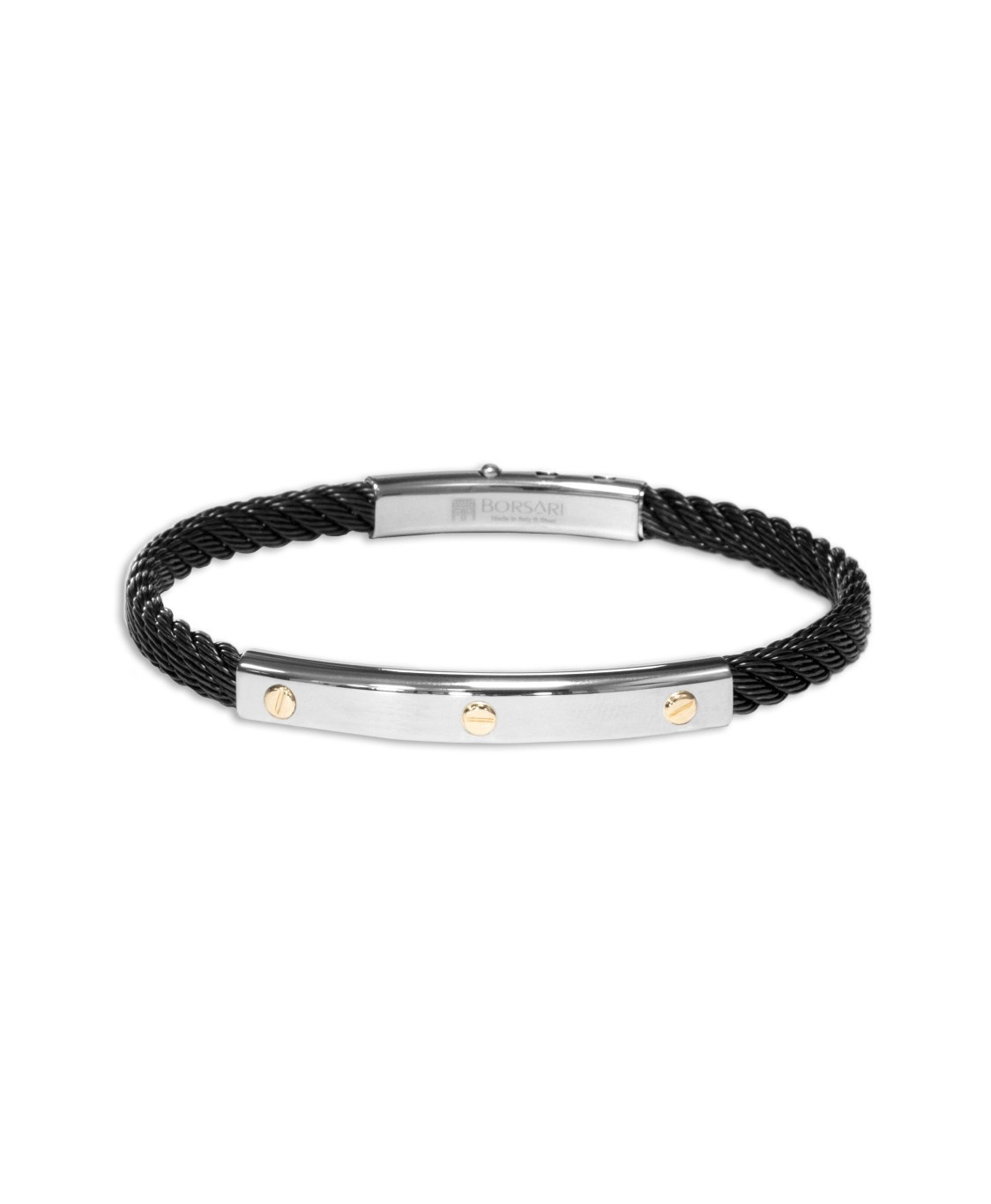 Borsari Borsari Herenarmband staal met 18k goud BR-SK04D 19cm