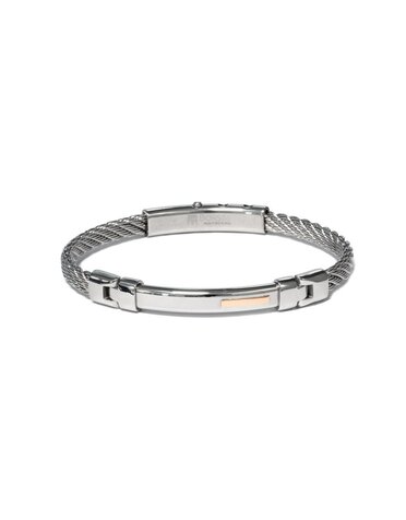 Borsari Borsari Herenarmband staal met 18k goud BR-SK01ESN 20cm