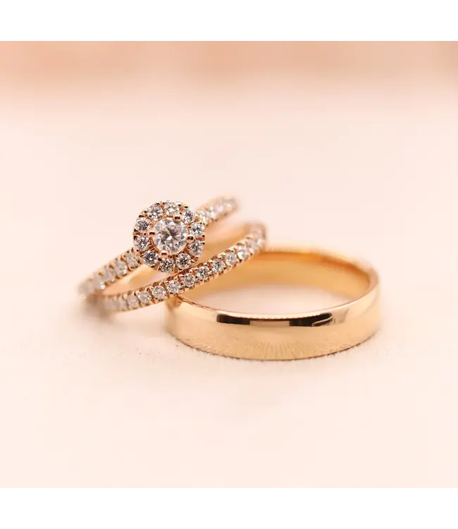 ROEMER ring 18k rosegoud Circulo met diamant 0.68ct 51