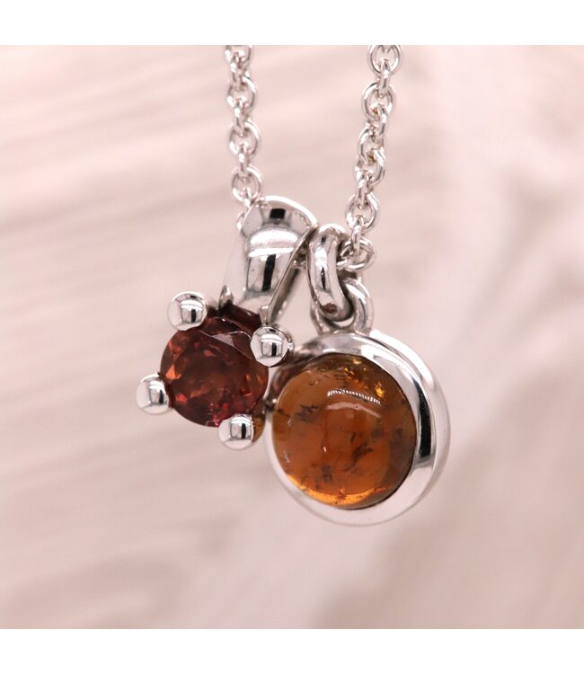 ROEMER by Bregje witgouden hanger Lily met roze Toermalijn