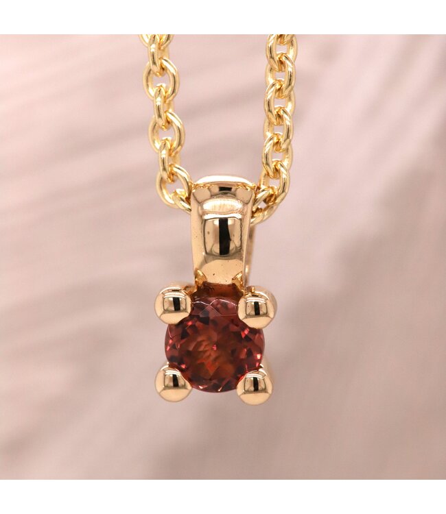 ROEMER by Bregje geelgouden hanger Lily met roze toermalijn