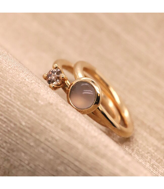 ROEMER by Bregje 18K geelgouden ring met Chalcedoon