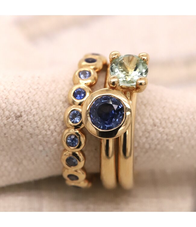 ROEMER by Bregje geelgouden ring Lily met groene toermalijn