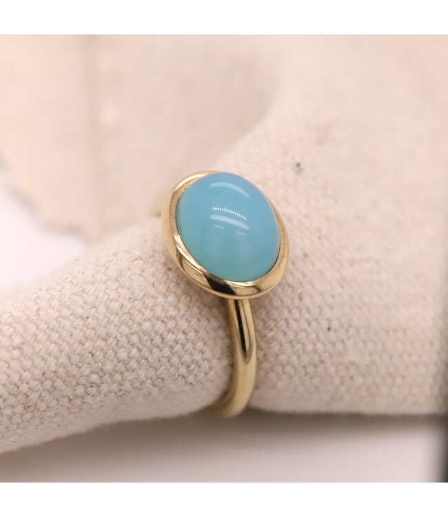 ROEMER by Bregje geelgouden ring met Chalcedoon