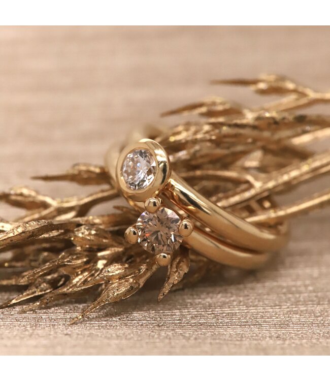 ROEMER by Bregje 18K geelgouden ring met briljant 0.50ct