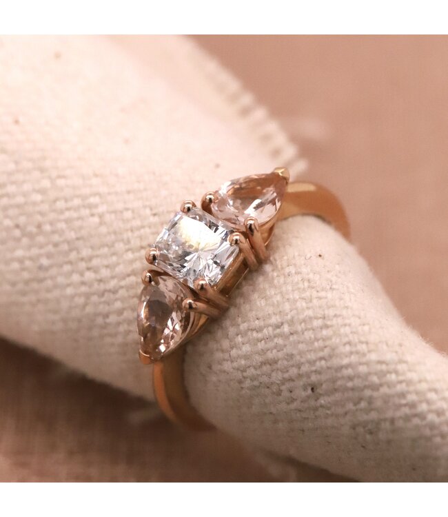 ROEMER by Bregje Rosegouden ring met Diamant en Morganiet