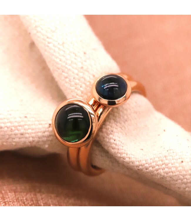 ROEMER by Bregje 18K rosegouden ring met London Blue Topaas