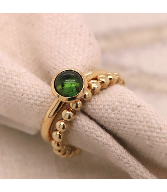 ROEMER by Bregje geelgouden ring met bolletjes