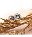 ROEMER oorstekers 14k geelgoud met London Blue topaas 0,49ct en diamant 0,09ct