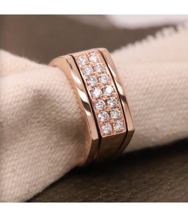 Roemer herenring Rosegoud 14k met diamant  0.70ct