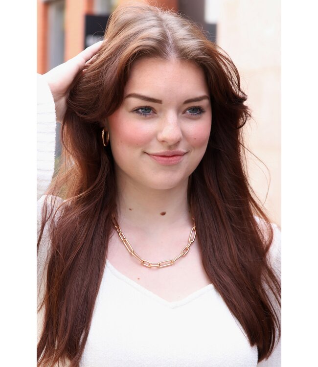 Roemer collier paperclip 18k roségoud 50cm