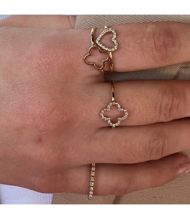 Just Franky Iconic Lucky Clover Diamond Ring