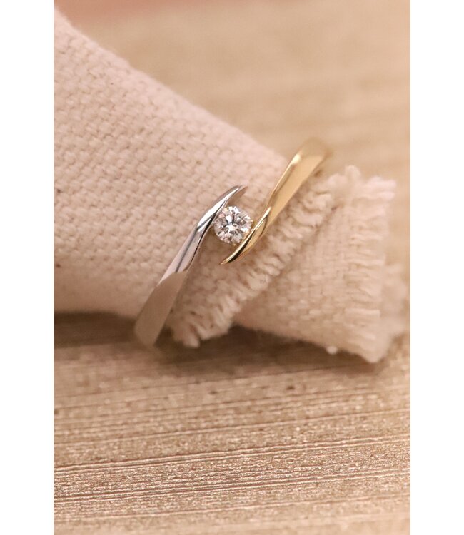 Passione ring goud 14k met diamant 0.08ct maat 54