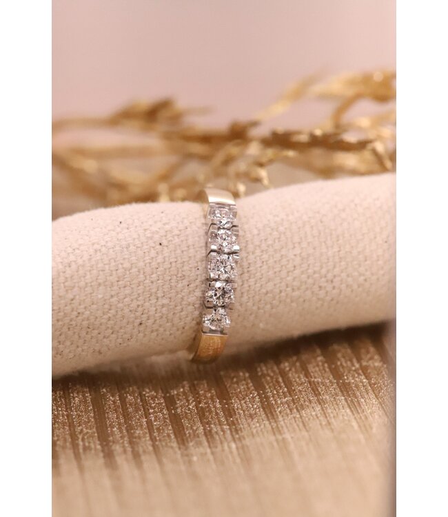 ROEMER ring riviera goud 14k met diamant 0.50ct maat 55