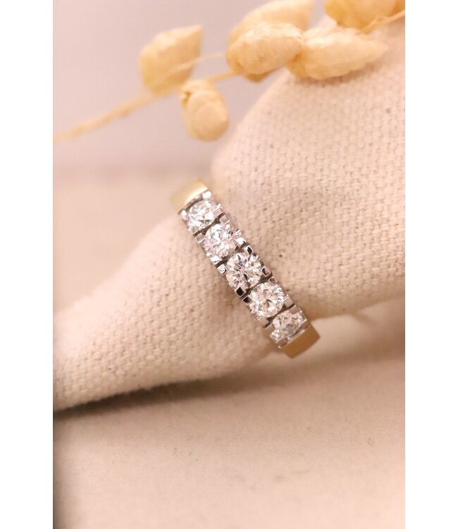 ROEMER ring riviera goud 14k met diamant 1.00ct maat 55