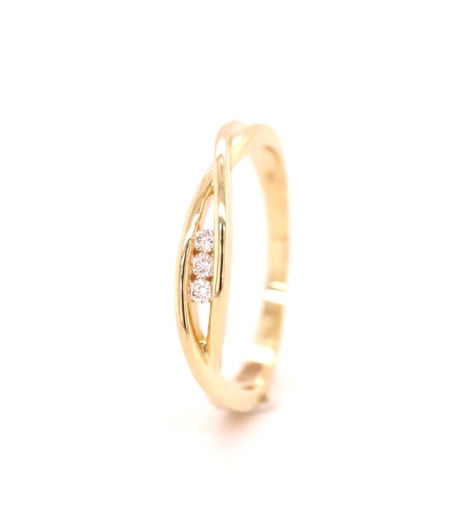 Passione ring goud 14k met diamant 0.06ct maat 54