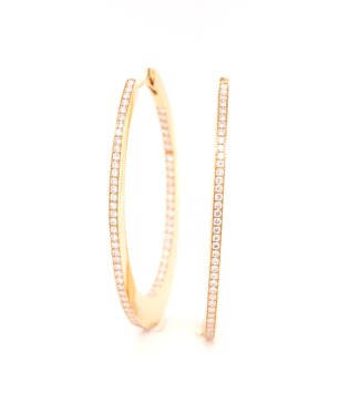 ROEMER ROEMER 14k geelgouden oorringen met diamant 0.79ct.