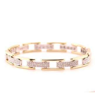 ROEMER ROEMER armband 14K geelgoud met witgoud en diamant 1.74ct