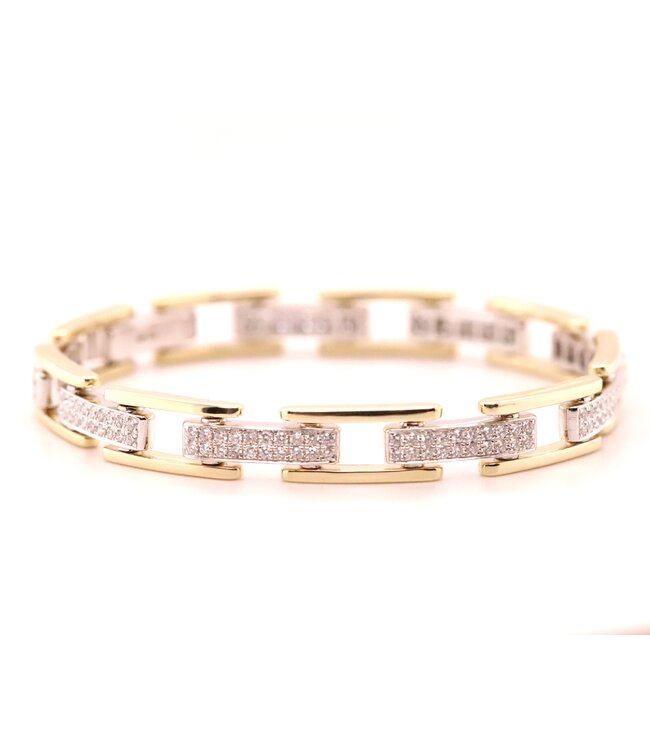 ROEMER armband 14K geelgoud met witgoud en diamant 1.74ct