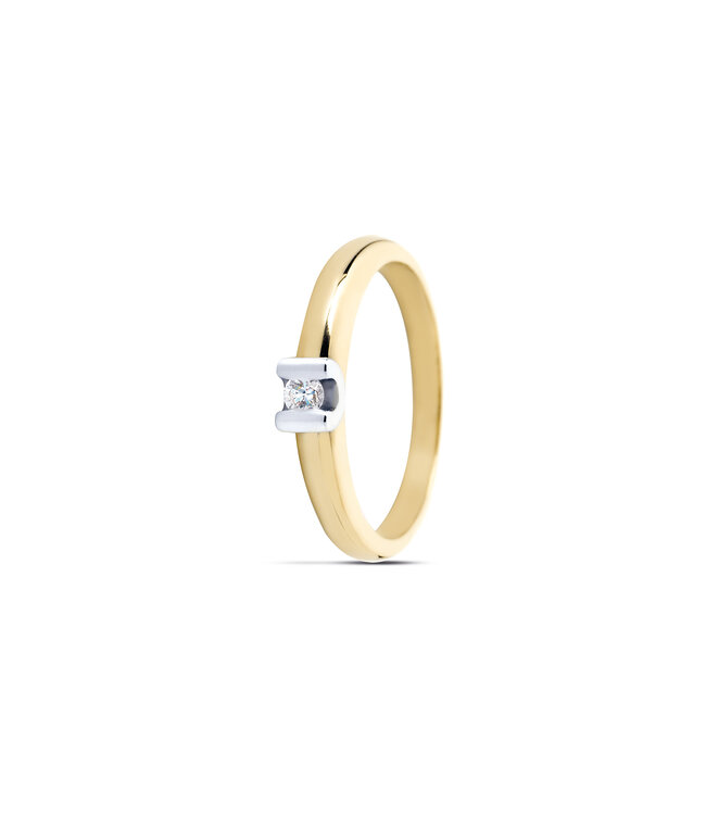 R&C bicolor gouden ring Camille 0.10ct