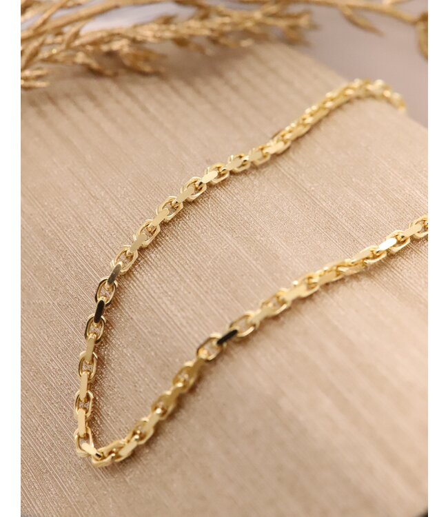 ROEMER geelgouden ketting anker gediamanteerd 3.0/50