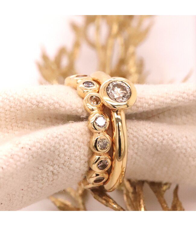 ROEMER by Bregje ring Colours 18K geelgoud met cognac diamant