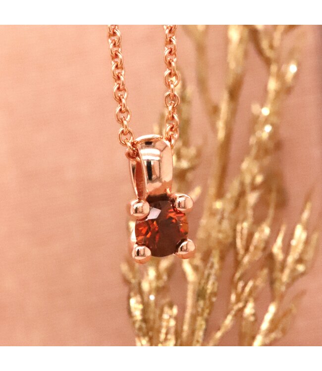 ROEMER by Bregjehanger Lily 18k roségoud met natuurlijke oranje Zirkoon
