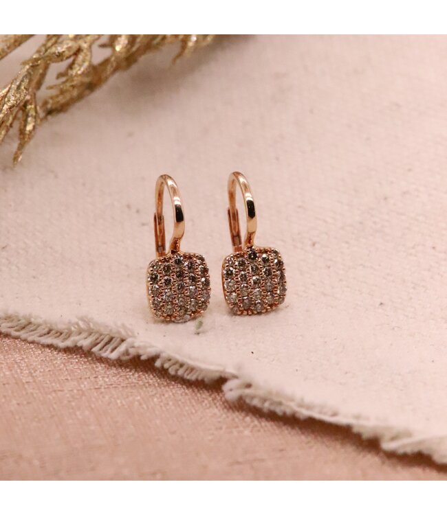 Positano oorhangers 18k roségoud met 0.53ct. diamant