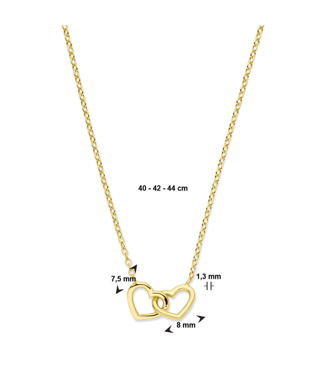 ROEMER Collier 14k geelgoud hartjes 40 - 42 - 44 cm