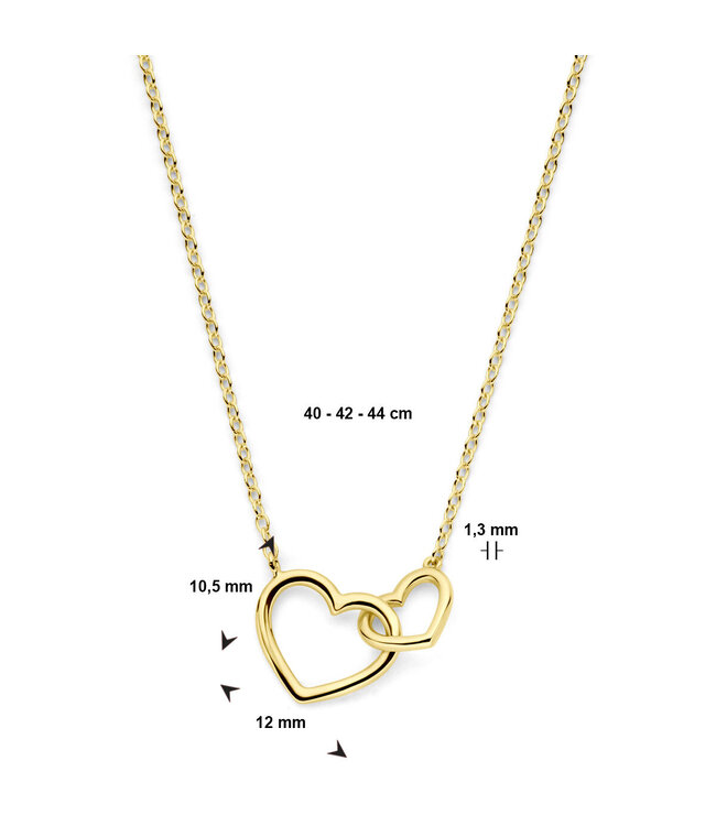 ROEMER Collier 14k geelgoud hartjes 40 - 42 - 44 cm