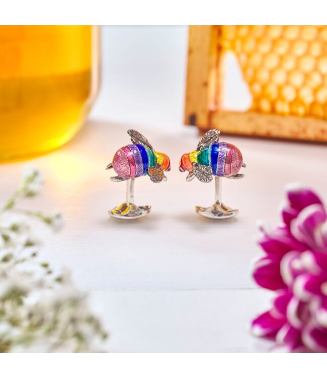 Deakin & Francis manchetknopen regenboog Bij zilver