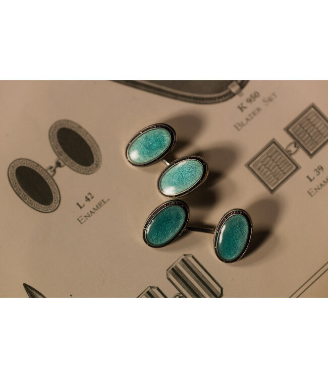 Deakin & Francis manchetknopen zilver met emaille